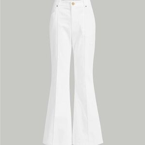 Elegant White Cargo Flared Women's Jeans Pants
